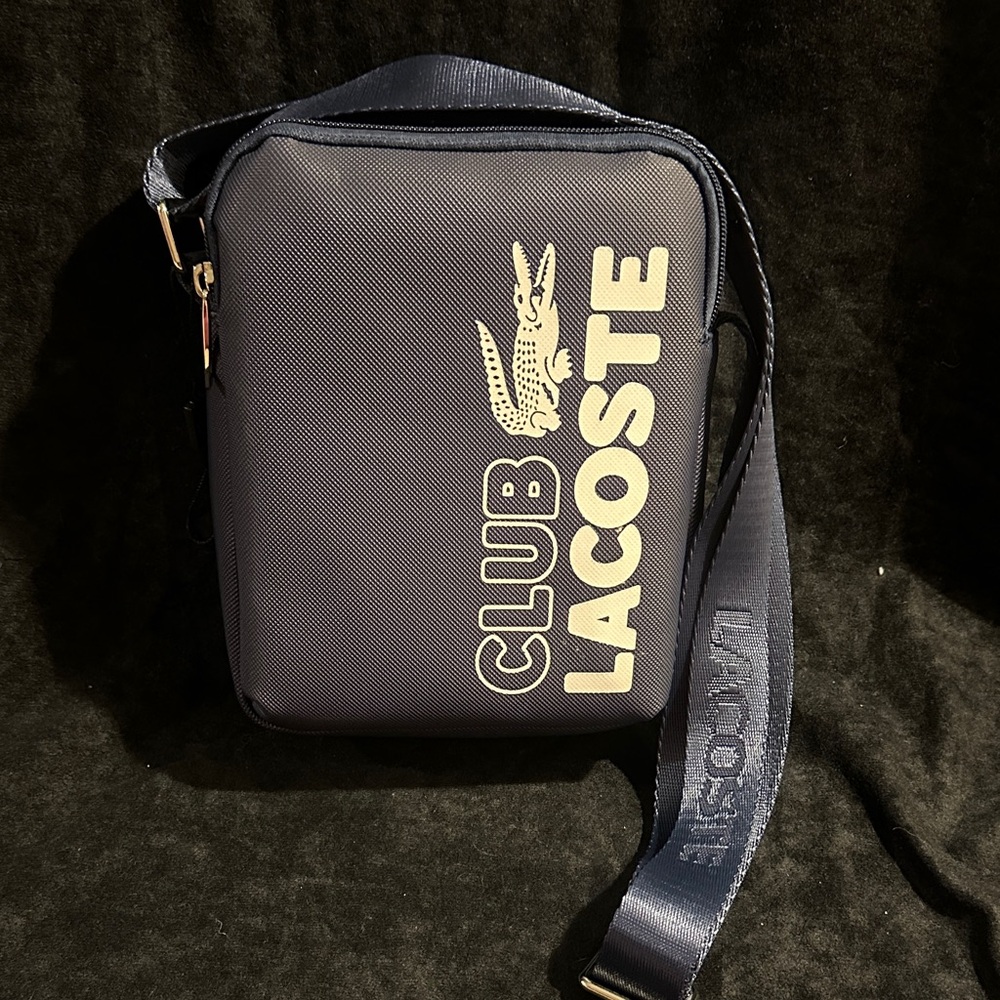 NWOT Lacoste Unisex Dark Blue Messenger Bag